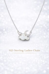 925 Sterling Silver coud moon Pendant Necklace