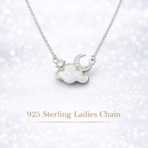 925 Sterling Silver coud moon Pendant Necklace